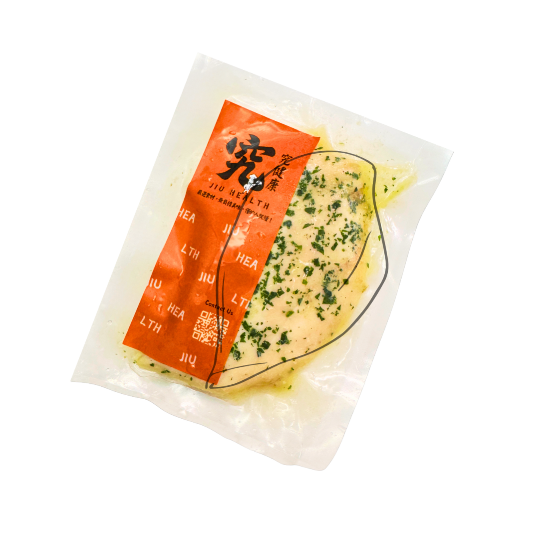 《究健康》慢煮低溫嫩雞胸x蒜香青綠 10入