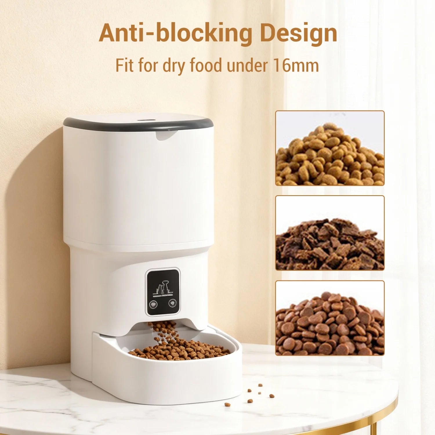 Automatic Cat Feeder: 4L Cat Food Dispenser with Timer,Pet Feeder up to 6 Meals per Day, Timed Pet Feeder for Cats and Dogs