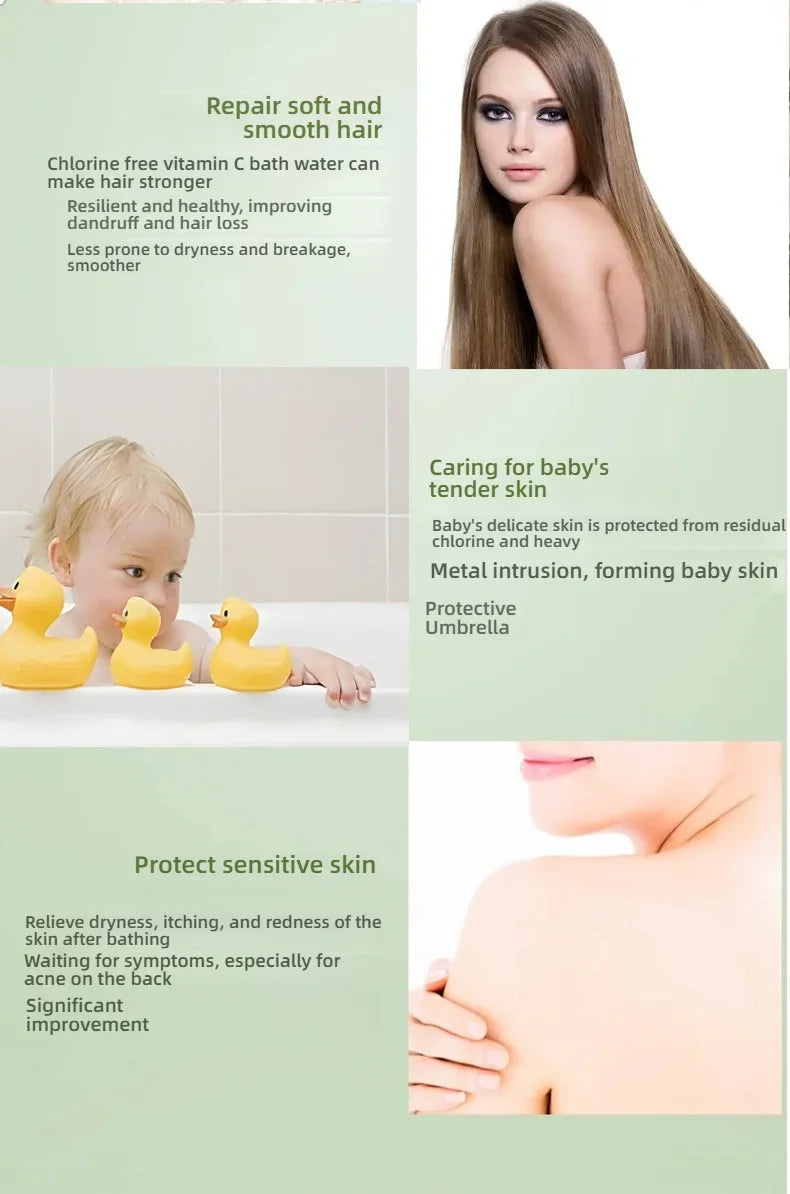 Shower Head Filter Bathroom Hard Water Filter Vitamin C Replacement Cartridge Remove Chlorine Fluoride Heavy Metals