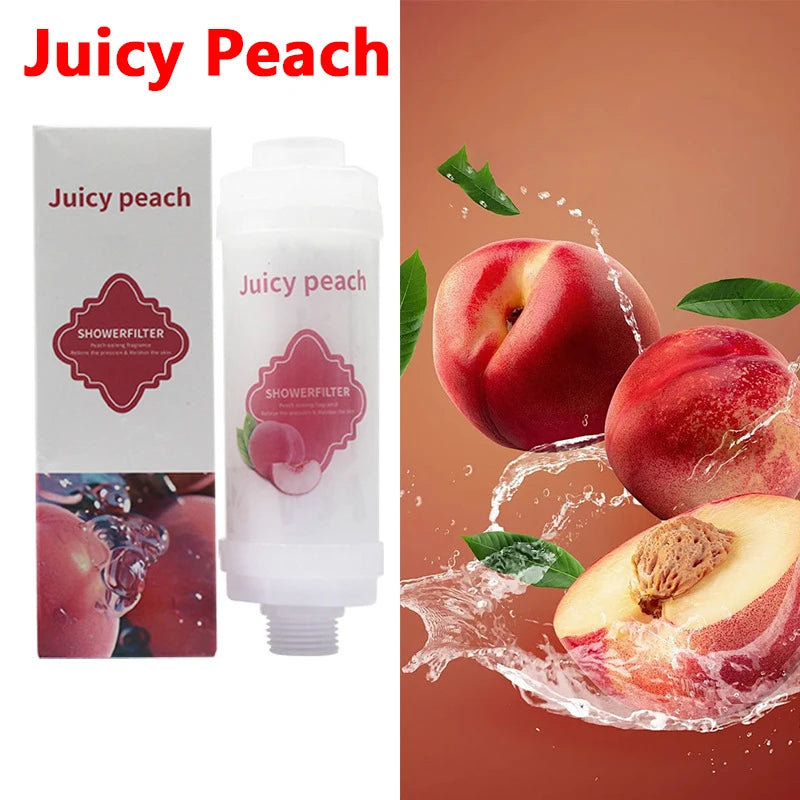 Juicy Peach Shower Filter - Soften Water & Improve Hair and Skin