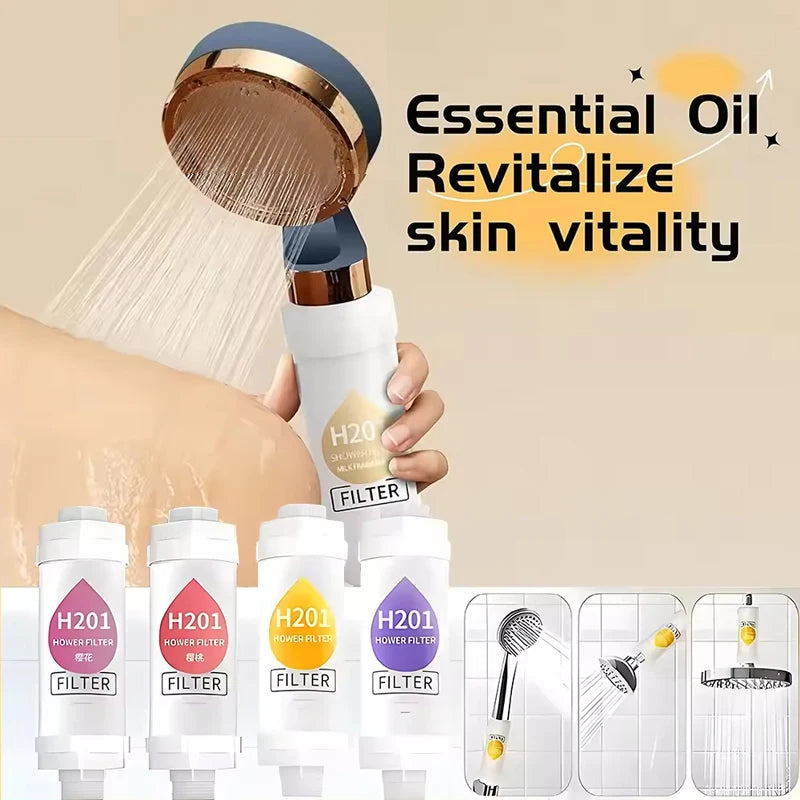 Shower Head Filter Bathroom Hard Water Filter Vitamin C Replacement Cartridge Remove Chlorine Fluoride Heavy Metals