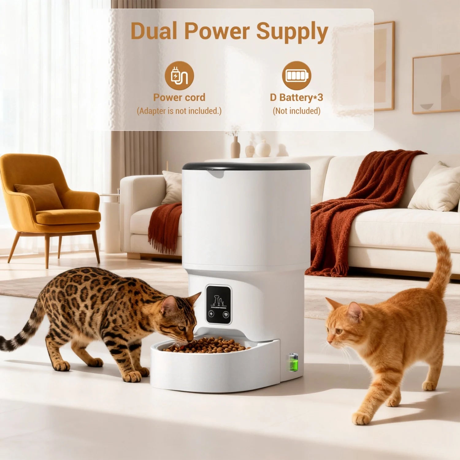 Automatic Cat Feeder: 4L Cat Food Dispenser with Timer,Pet Feeder up to 6 Meals per Day, Timed Pet Feeder for Cats and Dogs