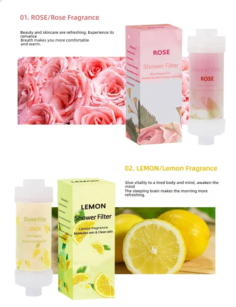 Shower Head Filter Bathroom Hard Water Filter Vitamin C Replacement Cartridge Remove Chlorine Fluoride Heavy Metals