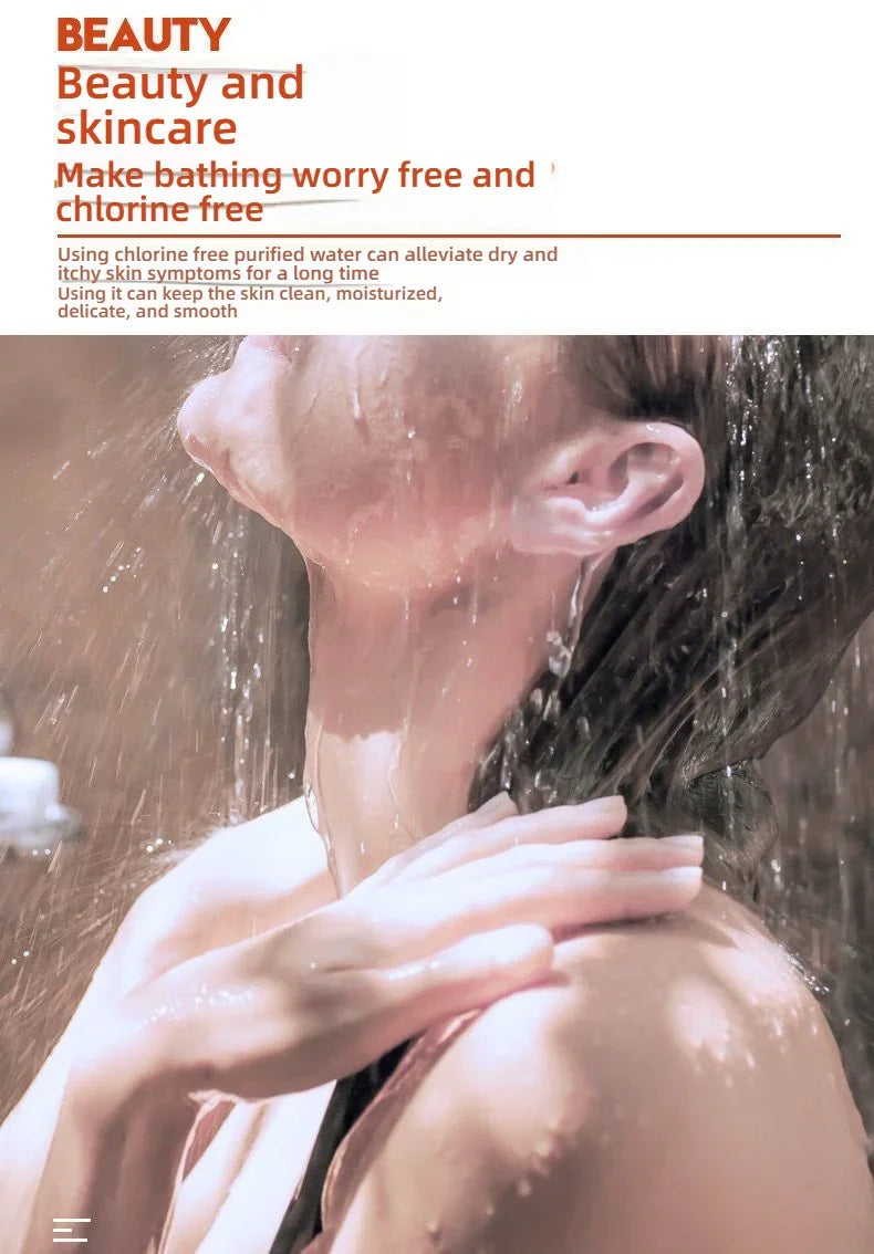 Shower Head Filter Bathroom Hard Water Filter Vitamin C Replacement Cartridge Remove Chlorine Fluoride Heavy Metals